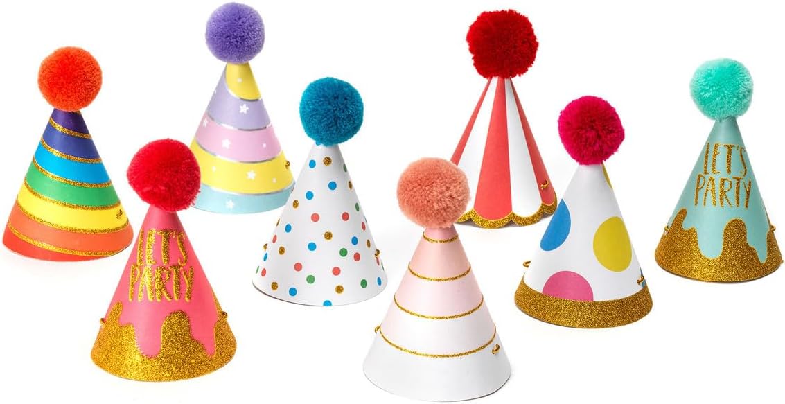 Chapeau unisexe — avec paille, Set de 8, 4, 2 cm