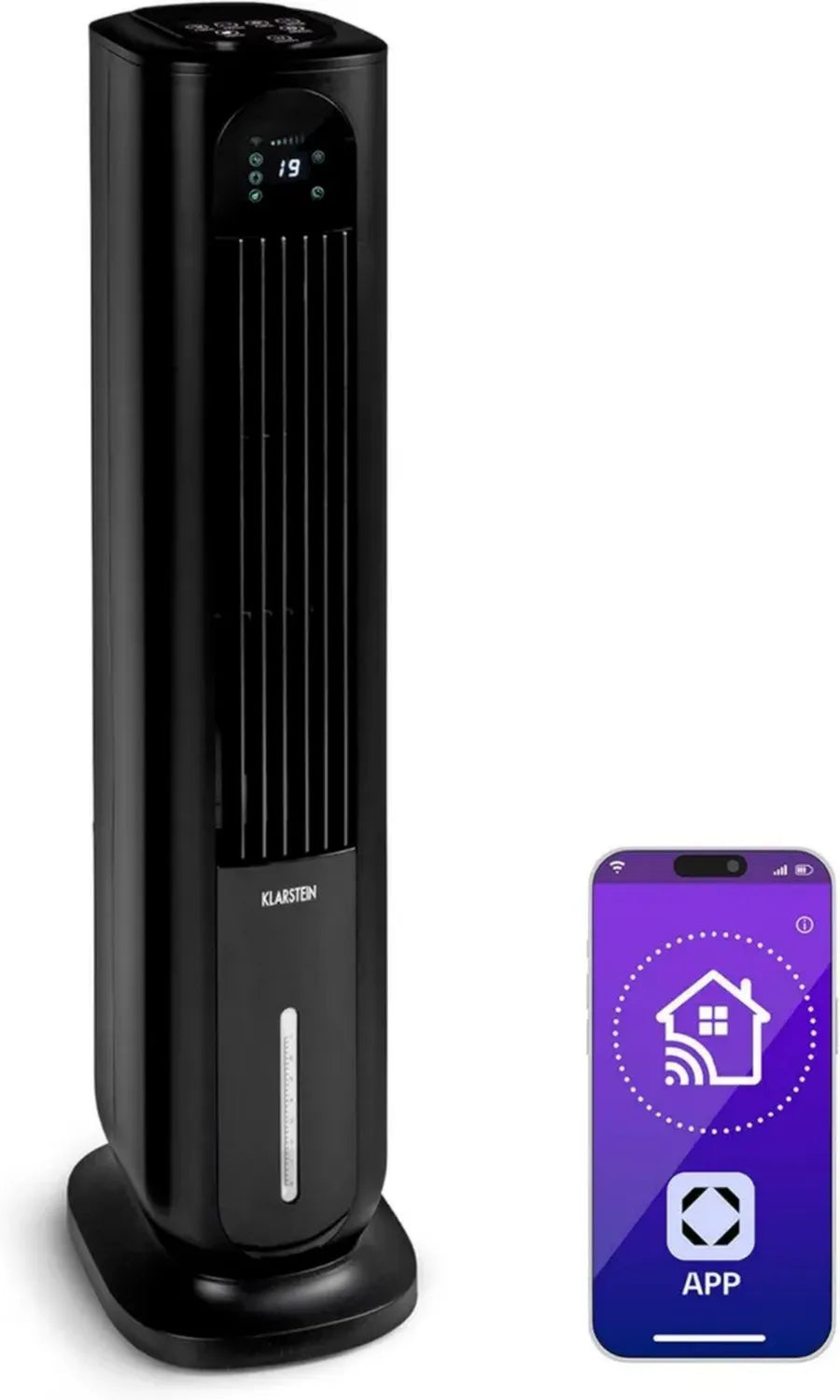 Klarstein Climatiseur Portable 5 en 1 avec Humidificateur, Ventilateur, Ioniseur et Mode Nuit, 85W, Débit 3306m³/h