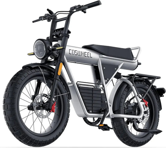 Vélo Électrique Adulte 20' avec Batterie 48V 25Ah, 7 Vitesses et Suspensions Hydrauliques, Jusqu'à 150 km