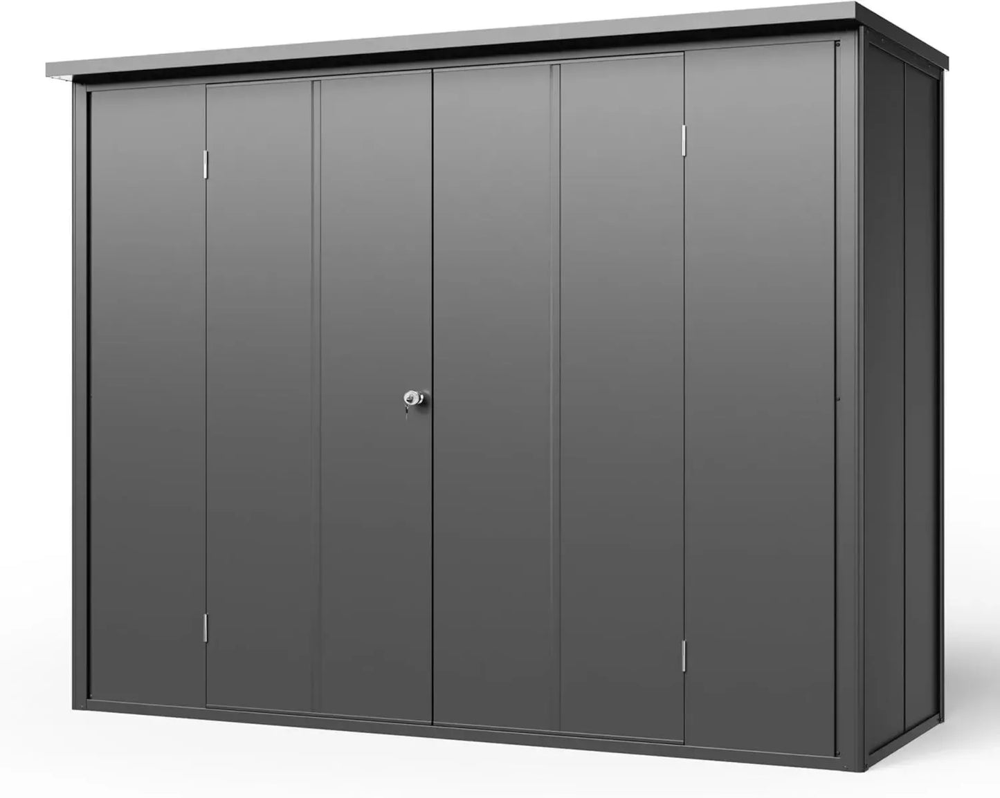 Abri de Jardin Métallique avec Plancher Inclus, 228x84x181 cm, Couleur Anthracite, GFP Primeyard