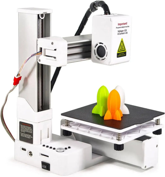 Mini Imprimante 3D FDM pour Enfants et Débutants, Vitesse 40mm/s, Compatible PLA TPU, 100x100x100mm, Blanche