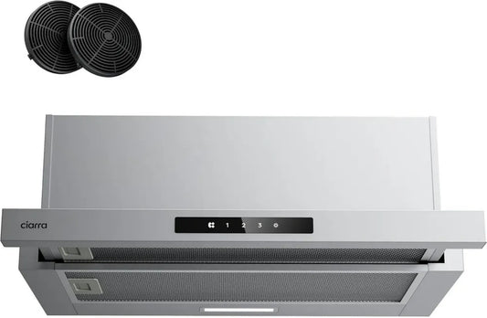 Hotte Encastrable CIARRA 60cm Inox 600 m³/h A+ avec Commande Tactile