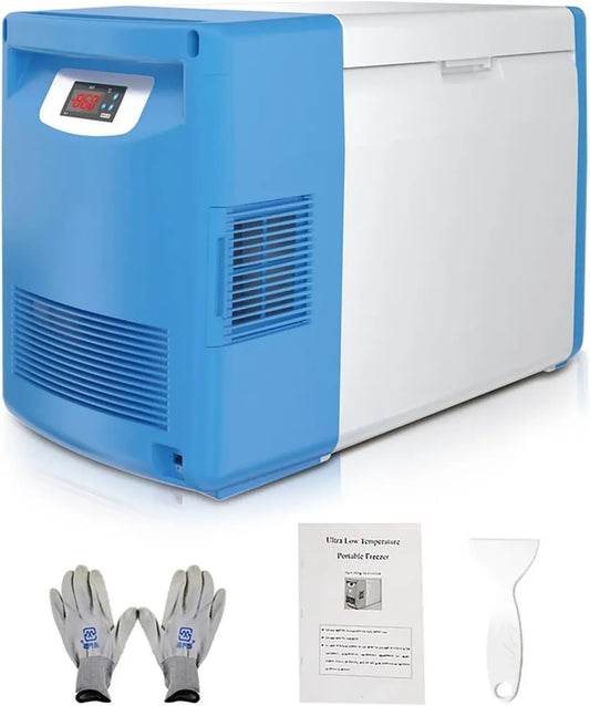 Congélateur Ultra-Basse Température -86°C, 20L pour Laboratoires en Biosciences et Pharmacie, Économe en Énergie avec Écran Numérique et Alarme