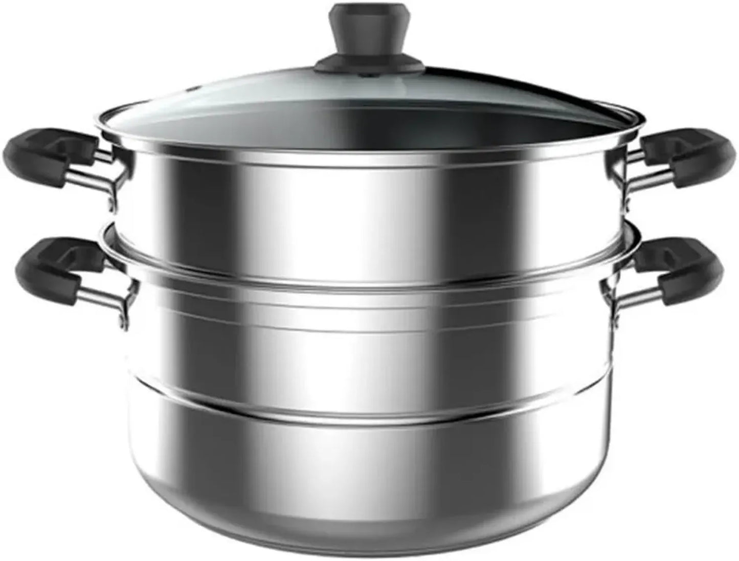 Cuiseur Vapeur à Double Compartiment en Acier Inoxydable 304, Base Composite Renforcée