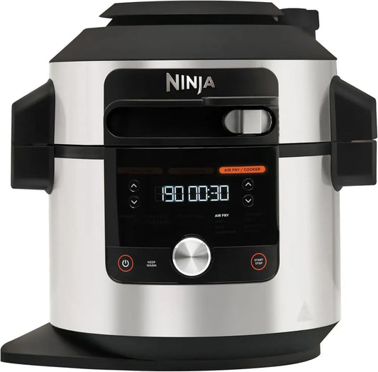 Ninja Foodi MAX Multicuiseur, SmartLid, 12 Modes de Cuisson, 7.5L, Autocuiseur 12-en-1, Inox OL650EU